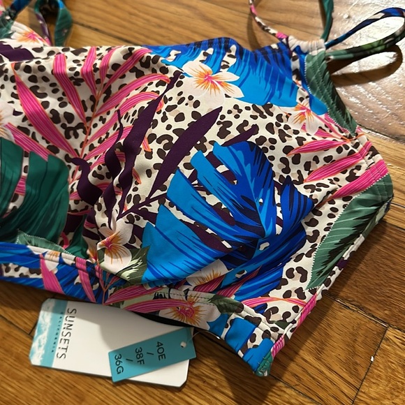 NWT sunsets California bikini Taylor bralette swim island safari top 40E/ 38F - Picture 2 of 4